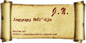 Jagyugy Nádja névjegykártya